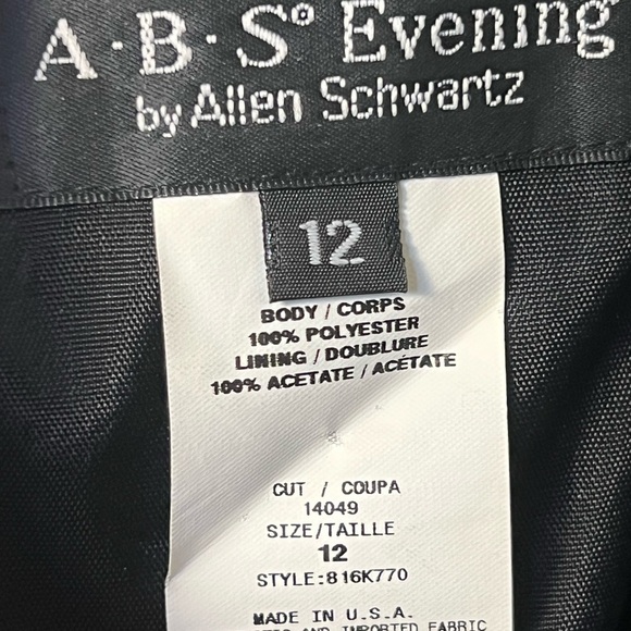 ABS Allen Schwartz Womens Black Cocktail Dress 12 Strapless  A-Line Prom Preppy - Picture 16 of 16